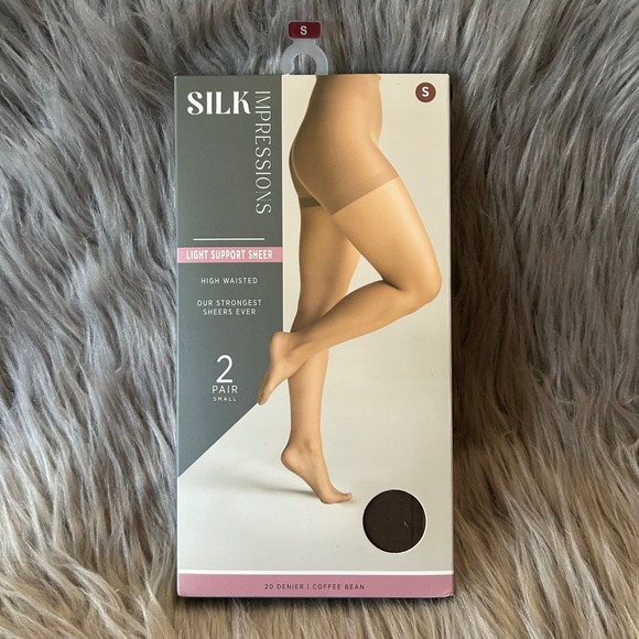 The Unbranded Brand Other - Silk Impressions Light Support Sheer Tights Womens Small Coffee Bean High Waist